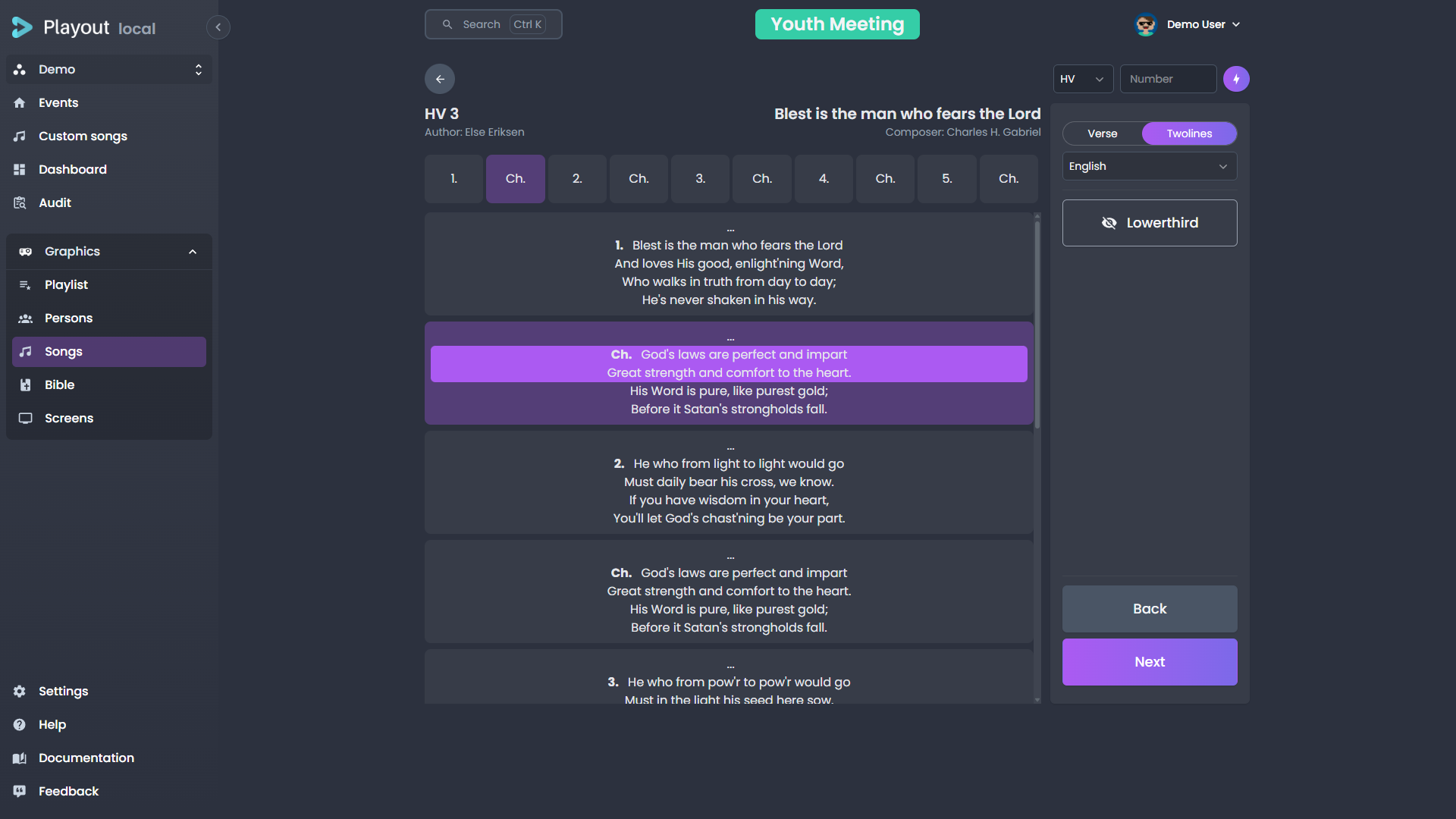 Song verse navigator
